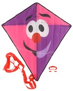 Teddies Létající drak s motivem klauna, růžovo-fialový, nylon