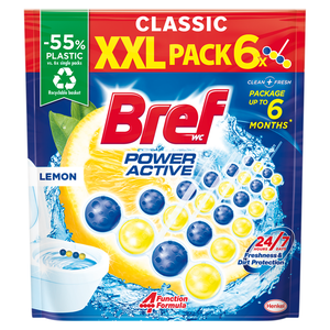 Bref Power Active Lemon tuhý WC blok (6x 50 g)
