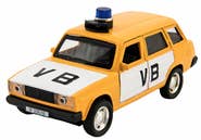 Teddies Policejní auto VB combi 11,5 cm na zpětné natažení, na baterie a se zvukem