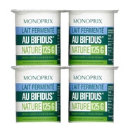 Monoprix Klasické fermentované mléko Bifidus 4x125g
