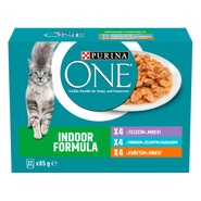 Purina ONE Indoor kapsičky pro kočky kuře, tuňák, telecí ve šťávě 12x85g