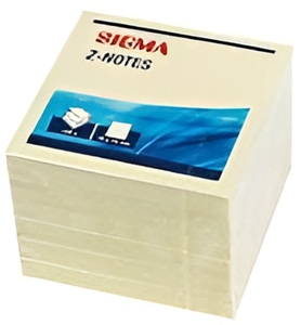 Sigma Bloček žlutý, 75x75 mm, 450 listů