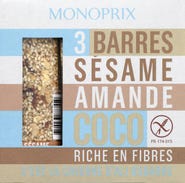 Monoprix Tyčinky se sezamem, mandlemi a kokosem