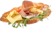 Čerstvě nakrájeno Croissant s prošutem