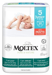 Moltex Pure & Nature Natahovací plenkové kalhotky Junior  (9-14 kg)