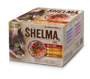 Shelma dušené filetky pro kočky bez obilovin, s čerstvým masem 24x85g