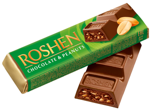 Roshen Mléčná čokoládová tyčinka s arašídy