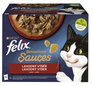 Felix Sensations Sauces kapsičky pro kočky hovězí, jehněčí, krůta, kachna v omáčce 12x85g