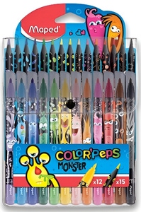 Maped Color Peps Monster Výtvarná sada (12 fixů + 15 pastelek)