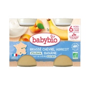 BabyBio Babybio Brassé Svačinka z kozího mléka meruňka a banán 2x130 g