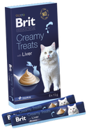 Brit Premium by Nature Cat Creamy Treats with Liver 6x15g, pro kočky
