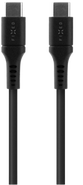FIXED Dlouhý nabíjecí a datový Liquid silicone kabel s konektory USB-C/USB-C a podporou PD, 2m, USB 2.0, 60W, černý