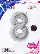 Grabo Balloons Balónek číslice "8" stříbrná 102cm fólie