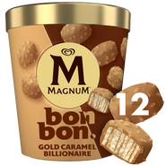 Magnum Bonbon Gold Caramel Billionaire Mražená zmrzlinová pochoutka 12 × 17 ml (204 ml)