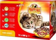 Propesko Kompletní krmivo pro dospělé kočky různé druhy mas 12x100g