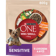 Purina ONE Mini Sensitive granule pro psy, losos