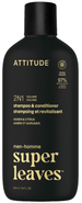 Attitude Pánský šampon a kondicionér pro objem 2v1 Super leaves - Amber a Citrus