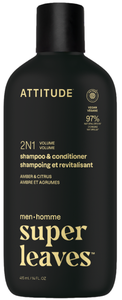 Attitude Super leaves Pánský šampon a kondicionér pro objem 2v1 - amber a citrus