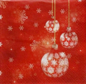 Toro Ubrousky Vánoční koule červené 3vrstvé 33x33cm