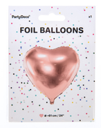PartyDeco Balónek fóliový -  Růžové srdce 61cm