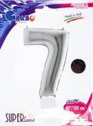 Grabo Balloons Balónek číslice "7" stříbrná 102cm fólie