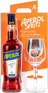 Aperol (11%) + sklenice (dárkové balení)