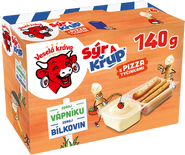 Veselá Kráva Sýr a Křup s tyčinkami s pizza příchutí - Rodinné balení 4x35g
