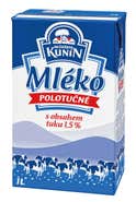 Mlékárna Kunín Mléko polotučné 1,5% trvanlivé