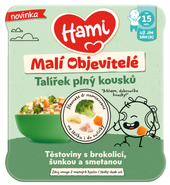 Hami Malí Objevitelé, těstoviny s brokolicí, šunkou a smetanou
