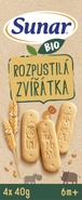 Sunar BIO Sušenky Rozpustilá zvířátka, 4x 40 g