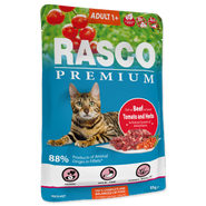 Rasco Premium Kapsička Adult hovězí s rajčaty a bylinkami pro kočky  