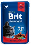 Brit Premium by Nature Kapsička pro kočky s hovězím a hráškem