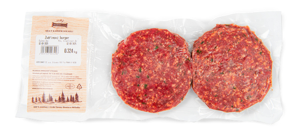 Czech Republic product data sample: Maxmilián Zvěřinový burger, mražený