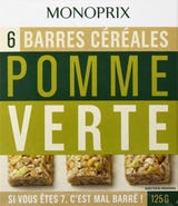 Monoprix Cereální tyčinky zelené jablko