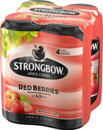 Strongbow Apple Ciders Redberries 4,5%, 4x440ml plech