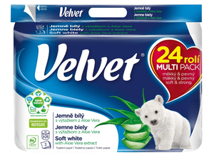 Velvet Toaletní papír bílý 3vrstvý, 24 rolí