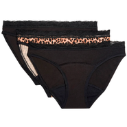 Marks & Spencer Vysoce savé menstruační kalhotky - bikini, 3&nbsp;ks, barva černá, velikost 12