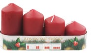 Anděl Přerov Bordó adventní svíčky válcové 60–105 × 50 mm, sada