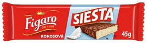 Figaro Siesta oplatka v mléčné čokoládě s náplní s kokosovou příchutí