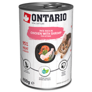 Ontario Konzerva  Kitten kuře s krevetami, paté pro kočky 