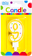 Godan Svíčka číslice "9" barevná 7,5cm 