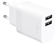 FIXED Síťová nabíječka s 2xUSB výstupem, 17W Smart Rapid Charge, bílá