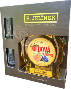 R. JELÍNEK Medová slivovice 35 % budík + 2x sklo