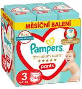 Pampers Pants Premium Care Plenkové kalhotky, měsíční balení, vel. 3 (6-11 kg)
