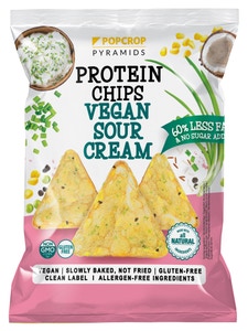 Popcrop Proteinové chipsy s příchutí zakysané smetany, vegan