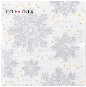 Ubrousky  Snowflakes silver 33x33 cm