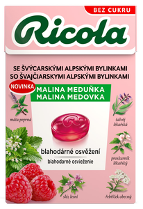 Ricola Malina Meduňka Bonbóny bez cukru