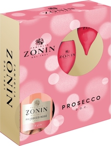 Zonin Prosecco D.O.C. Rosé Brut + 2 sklenice (dárkové balení)