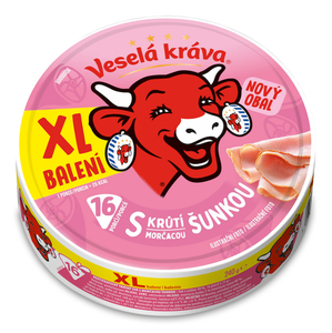 Veselá Kráva Tavený sýr se šunkou XL (16ks)