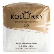 Kolorky Deluxe Velvet Pants Wild L (8-13 kg) - jednorázové kalhotkové eko plenky